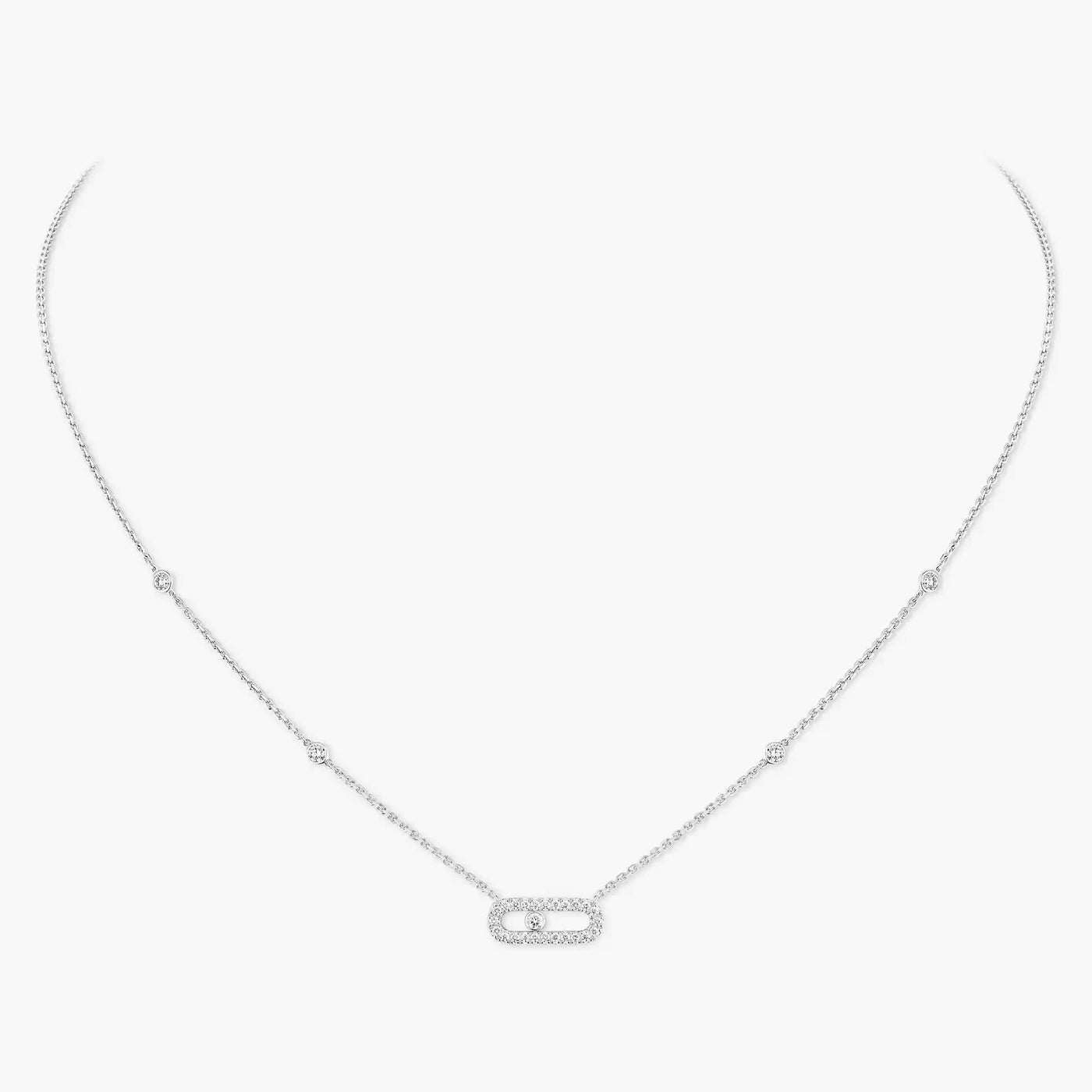 EXKLUSIVT | Mollyanne Diamanté Uno Halsband – Silver